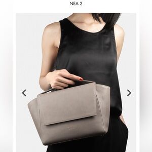 TSATSAS NEA 2 MEDIUM SHOULDER BAG IN GREY CALFSKIN LEATHER